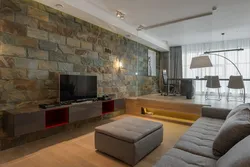 Apartment design photo stone on the walls