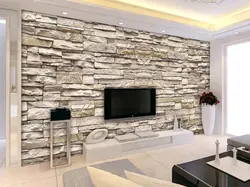 Apartment design photo stone on the walls