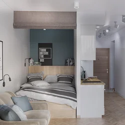 Bedroom area in studio design