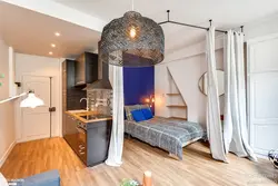 Bedroom area in studio design