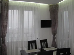 Tulle design for kitchen with door