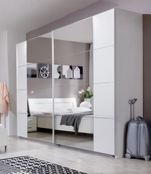 Modern bedroom wardrobe with mirror photo