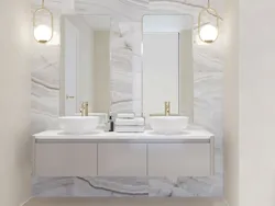 Onyx tiles in the bathroom interior