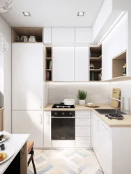 Small Kitchen Design 6 Meters Corner With Refrigerator Photo Design
