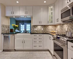 Countertop And Backsplash Design For A Gray Kitchen