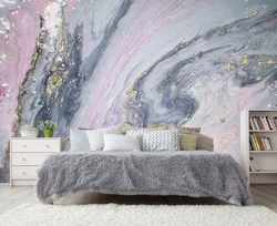 Marble wallpaper for bedroom design