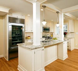 Columns in the kitchen interior photo