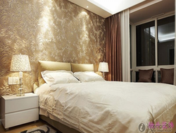 Decorative plaster in the bedroom design photo