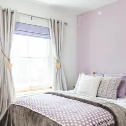 Curtain design photo in a small bedroom photo