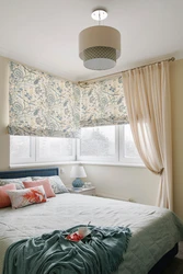 Curtain design photo in a small bedroom photo