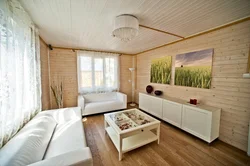 Living room design in a house with clapboard