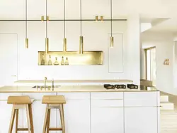 Kitchen interior white gold