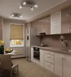 Small beige kitchen design
