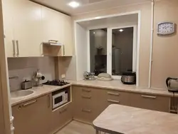 Small beige kitchen design