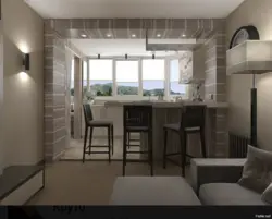 Studio design 40 sq m with kitchen