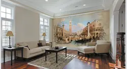 Fresco On The Wall In The Living Room In A Modern Style Photo