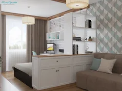 Дизайн комнаты в однокомнатной квартире со спальным местом