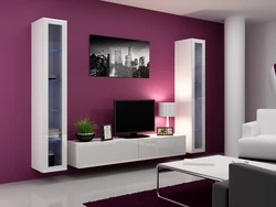 Modern living room walls color photo