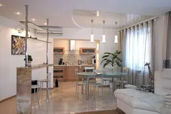 Kitchen zoning with ceiling photo
