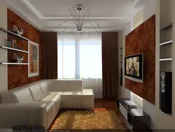 Design of a rectangular hall with a balcony in apartment 18