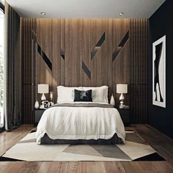 Bedroom interior design with slats