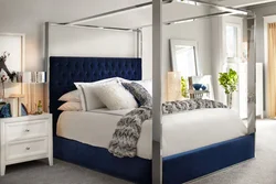 Синяя Кровать В Спальне Фото