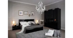 Белая спальня с темной мебелью фото
