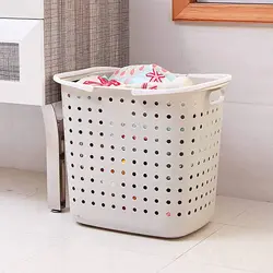 Laundry Basket In The Bathroom In The Interior