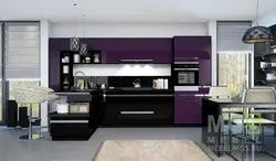 Черно фиолетовая кухня фото