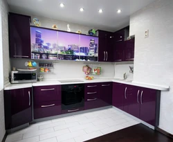 Black And Purple Kitchen Photo