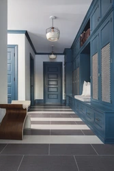 Gray-blue color in the hallway interior