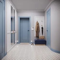 Gray-Blue Color In The Hallway Interior