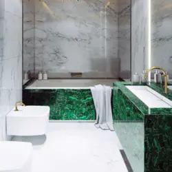 Ванная зеленый мрамор дизайн