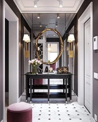 Hallway interior with mirror on the wall