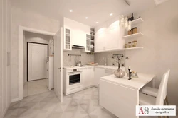 Photo of a kitchen in a studio 28 sq m photo
