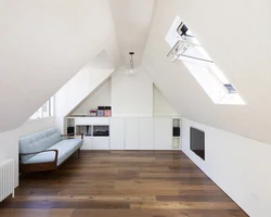 Attic Design With A Gable Roof Bedroom Photo