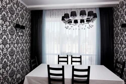 Black Curtains In The Kitchen Interior