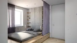 Кровать подиум в интерьере спальни