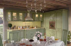 Кухня Прованс Зеленая Фото