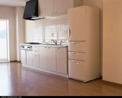 Refrigerator color in kitchen interior photo