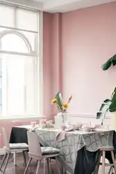 Combination Of Gray And Pink Colors In The Kitchen Interior