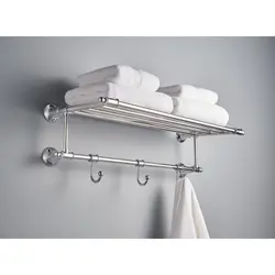 Hooks in the bathroom for towels in the interior