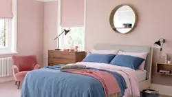 Шэры і ружовы колер у інтэр'еры спальні