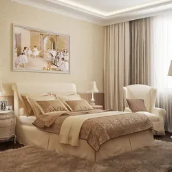 Cream color bedroom interior photo