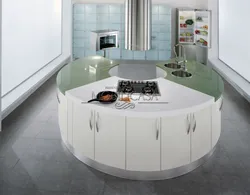 Дизайн интерьер круглой кухни