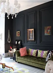 Living room dark wall photo