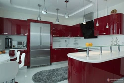 Cherry kitchen in the interior color combination