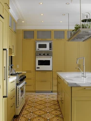 Ocher color in the kitchen interior