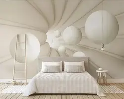 Wallpaper balls in the bedroom interior