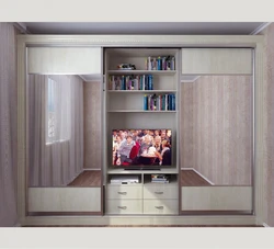 Wardrobe with TV in the bedroom photo